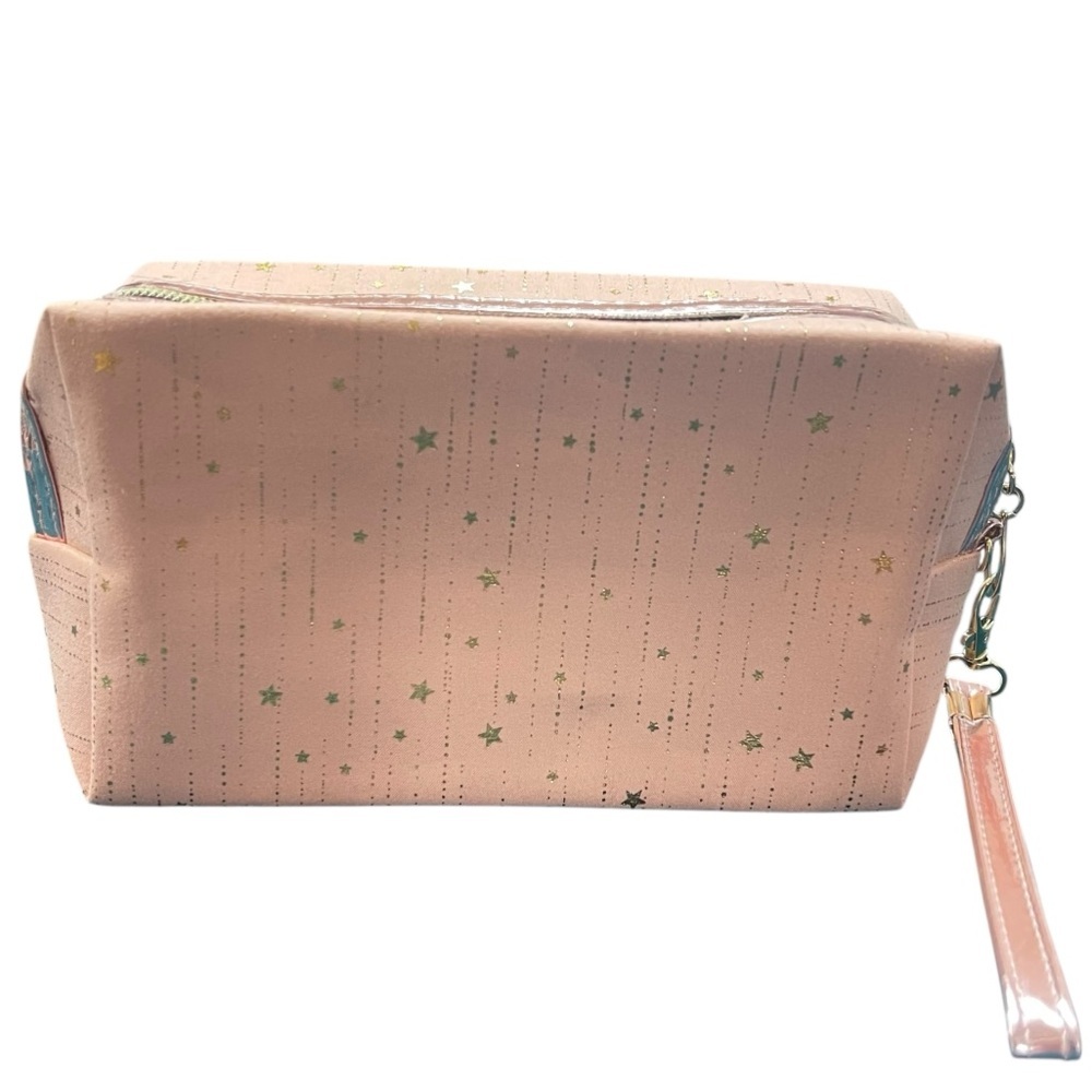 Star Pattern Cosmetic Bag Pink Gold